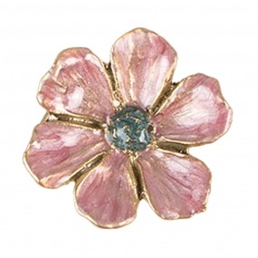 265741 Door Knob Flower Ø 4x3 cm Pink Iron