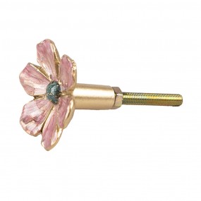 265741 Door Knob Flower Ø 4x3 cm Pink Iron