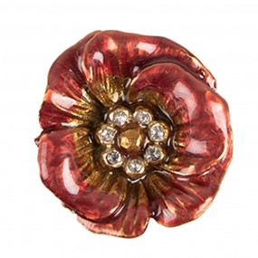 265742 Door Knob Flower Ø 4x3 cm Red Iron