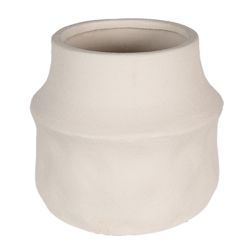 6CE1568L Pot de fleurs Ø 17x16 cm Beige Céramique Pot de fleurs d'intérieur