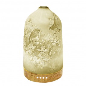 26CE1838 Aroma diffuser Ø 9x17 cm White Porcelain Birds