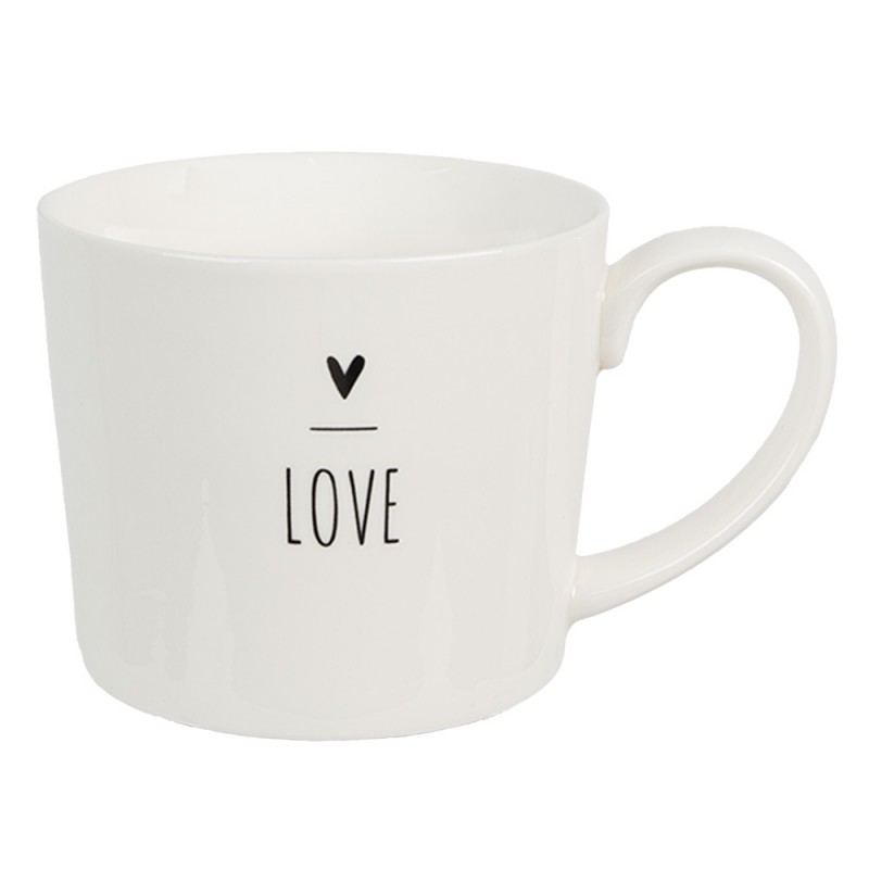 6CEMU0147 Mug 275 ml Blanc Céramique Coeur Gobelet