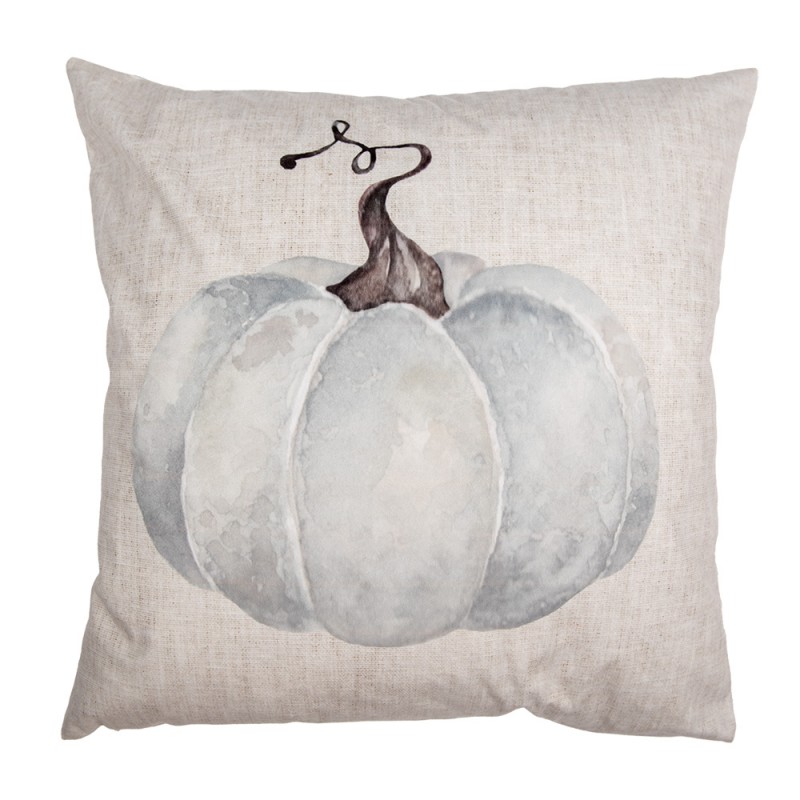 CSP21 Federa per cuscino 45x45 cm Beige Grigio Poliestere Zucca Copricuscino decorativo