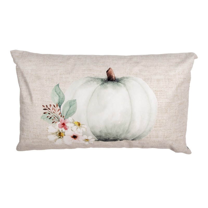 CSP36-2 Housse de coussin 30x50 cm Beige Vert Polyester Citrouille Housse de coussin décorative