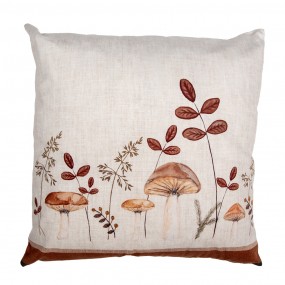 2LFJ21 Federa per cuscino 45x45 cm Beige Poliestere Funghi Copricuscino decorativo