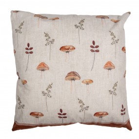 2LFJ21 Federa per cuscino 45x45 cm Beige Poliestere Funghi Copricuscino decorativo