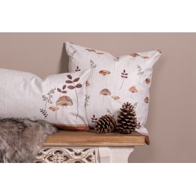 2LFJ21 Housse de coussin 45x45 cm Beige Polyester Champignons Housse de coussin décorative