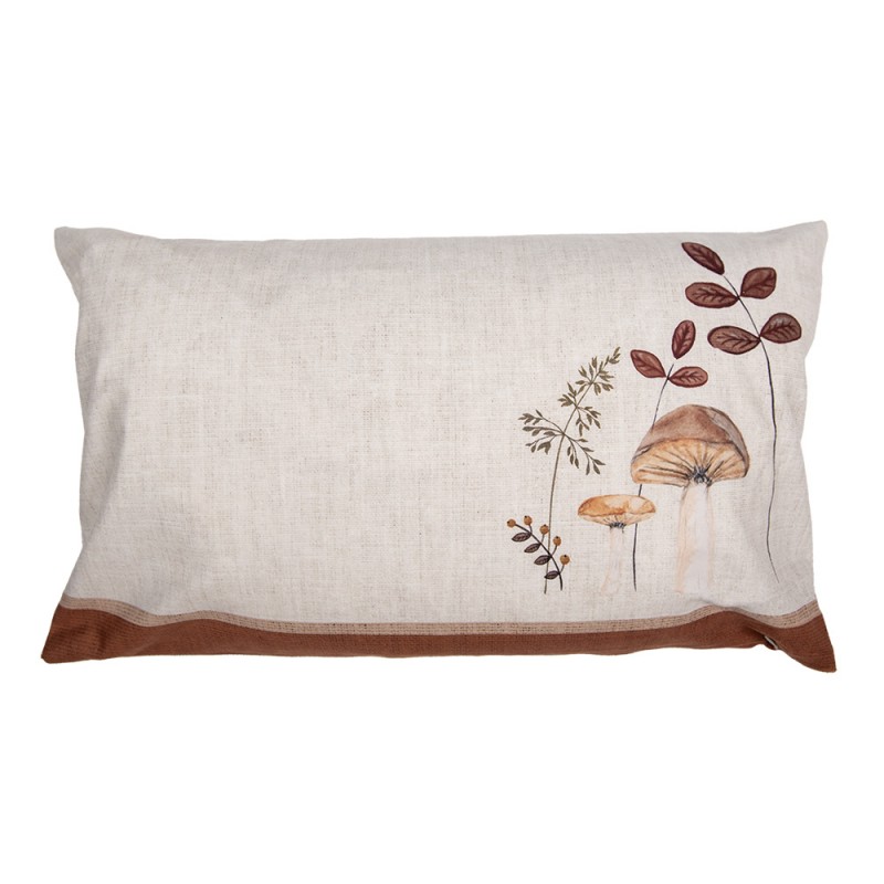 LFJ36 Cushion Cover 30x50 cm Beige Polyester Mushrooms Pillow Cover