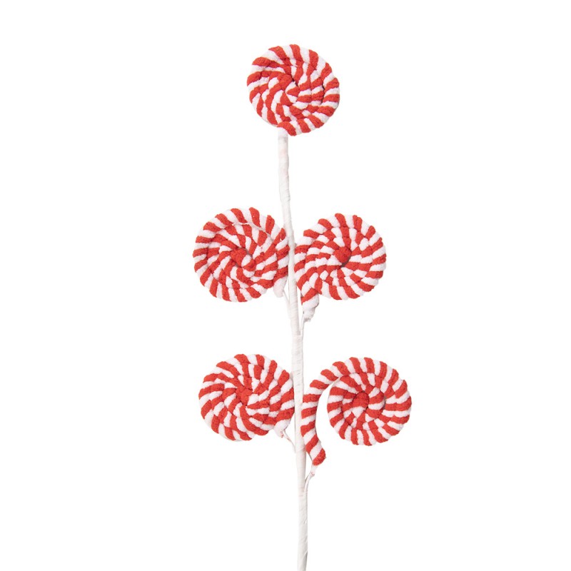 65856 Christmas Decoration Lollipop 57 cm Red White Plastic