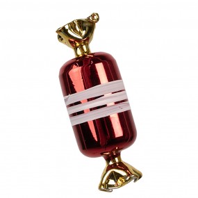 26GL4647 Weihnachtsanhänger Ø 5x14 cm Rot Glas Weihnachtsbaumschmuck