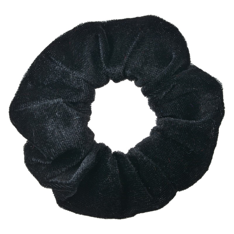 JZCO0023 Élastique à cheveux scrunchie Ø 10 cm Noir Velours