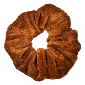 2JZCO0031 Élastique à cheveux scrunchie Ø 10 cm Marron Velours