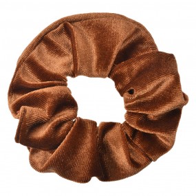 2JZCO0036 Élastique à cheveux scrunchie Ø 10 cm Marron Velours