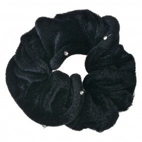 2JZCO0041 Élastique à cheveux scrunchie Ø 10 cm Noir Velours