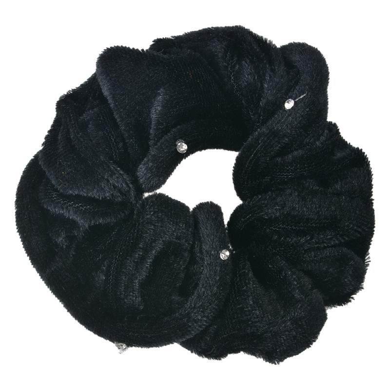 JZCO0041 Élastique à cheveux scrunchie Ø 10 cm Noir Velours