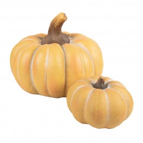 26CE1759 Decorazione Zucca Ø 15x10 cm Giallo Ceramica