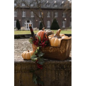 26CE1759 Decoration Pumpkin Ø 15x10 cm Yellow Ceramic