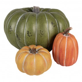 26CE1763 Decorazione Zucca Ø 12x17 cm Arancione Ceramica