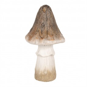 26CE1764 Décoration Champignon Ø 12x22 cm Marron Blanc Céramique