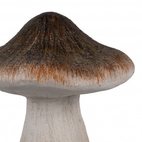 26CE1765 Décoration Champignon Ø 11x12 cm Marron Blanc Céramique