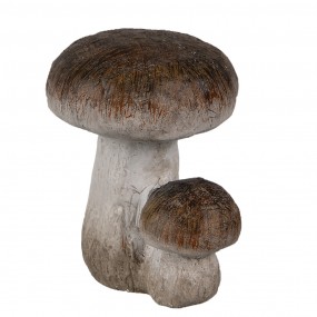 26CE1767 Décoration Champignon 6x5x7 cm Marron Blanc Céramique