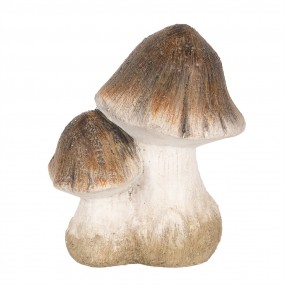 26CE1768 Décoration Champignon 10x7x12 cm Marron Blanc Céramique