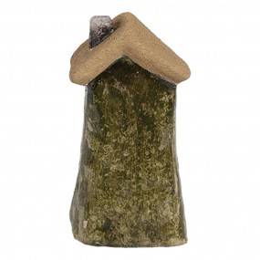 26CE1779 Statuetta decorativa Casa 5x5x10 cm Verde Ceramica