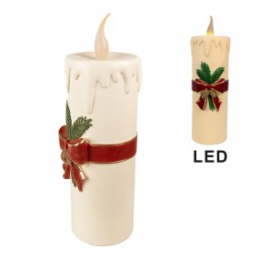 26PR4237 Décoration de Noël avec éclairage LED 18x20x56 cm Blanc Plastique