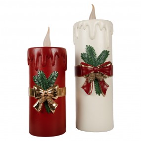 26PR4237 Kerstdecoratie met LED-verlichting 18x20x56 cm Wit Kunststof