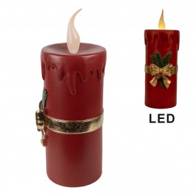 26PR4238 Décoration de Noël avec éclairage LED 17x18x44 cm Rouge Plastique