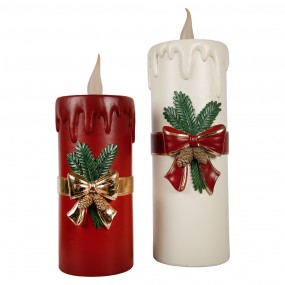 26PR4238 Kerstdecoratie met LED-verlichting 17x18x44 cm Rood Kunststof