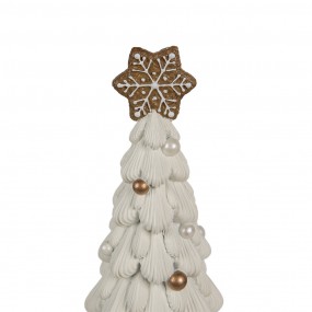 26PR4245 Figurine décorative Sapin de Noël Ø 15x31 cm Blanc Plastique