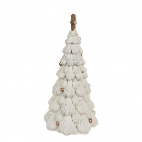 26PR4245 Figurine décorative Sapin de Noël Ø 15x31 cm Blanc Plastique