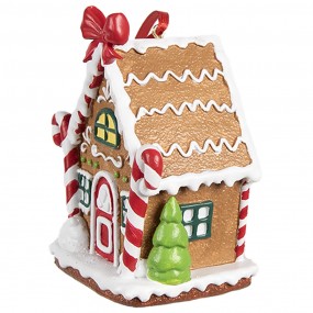 26PR4254 Ornement de Noël Maison en pain d'épices 7x5x9 cm Marron Plastique