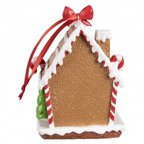 26PR4254 Christmas Ornament Gingerbread house 7x5x9 cm Brown Plastic