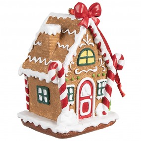 26PR4254 Christmas Ornament Gingerbread house 7x5x9 cm Brown Plastic