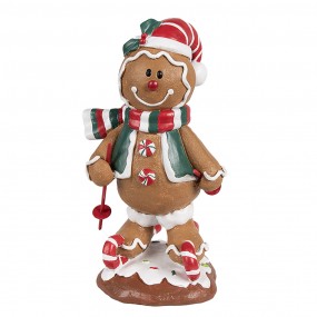 26PR4259 Christmas Decoration Figurine Gingerbread man 12x11x21 cm Brown Plastic