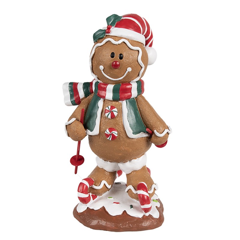 6PR4259 Christmas Decoration Figurine Gingerbread man 12x11x21 cm Brown Plastic