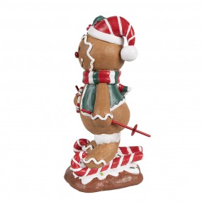 26PR4259 Statuetta decorativa di Natale Uomo di pan di zenzero 12x11x21 cm Marrone Plastica