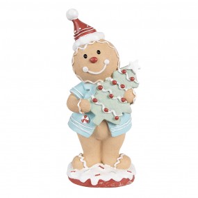 26PR4270 Figure de Noël Bonhomme en pain d‘épice 11x8x25 cm Beige Plastique