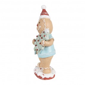 26PR4270 Figure de Noël Bonhomme en pain d‘épice 11x8x25 cm Beige Plastique