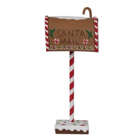 26Y5629 Kerstdecoratie Brievenbus 14x8x37 cm Bruin Metaal