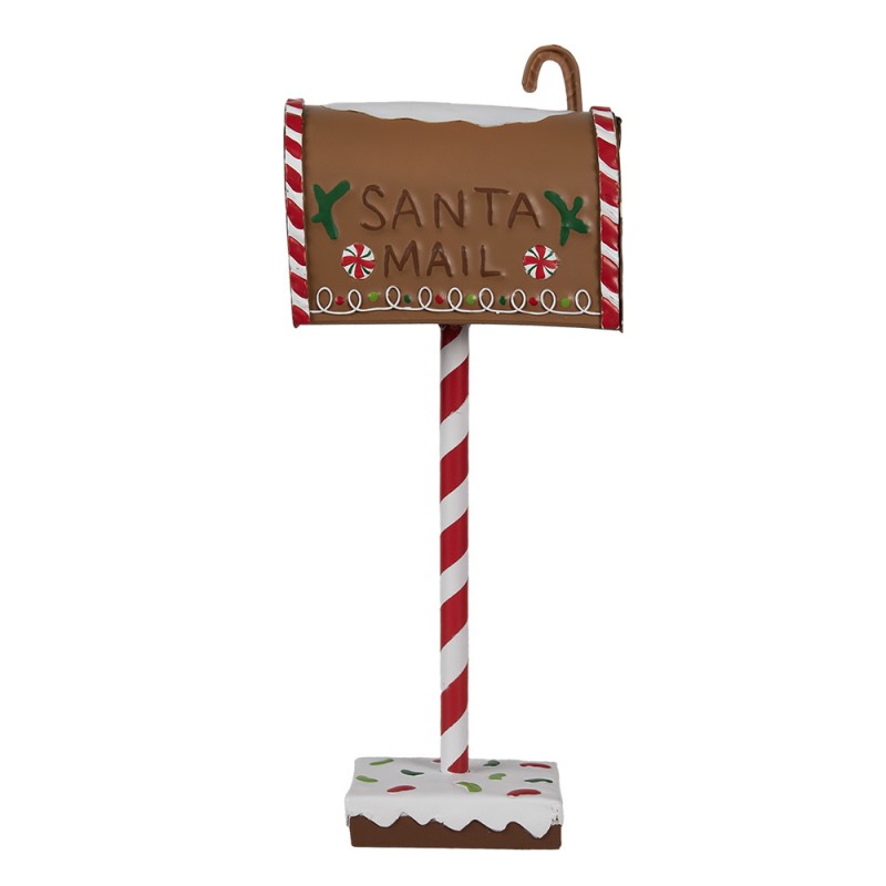 6Y5629 Kerstdecoratie Brievenbus 14x8x37 cm Bruin Metaal