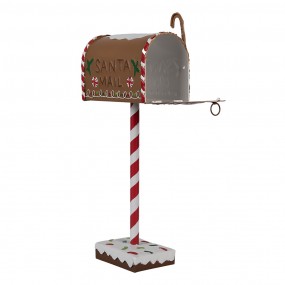 26Y5629 Kerstdecoratie Brievenbus 14x8x37 cm Bruin Metaal