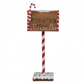 26Y5629 Kerstdecoratie Brievenbus 14x8x37 cm Bruin Metaal