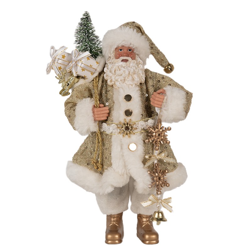 65588 Christmas Decoration Figurine Santa Claus 27 cm Gold colored Plastic