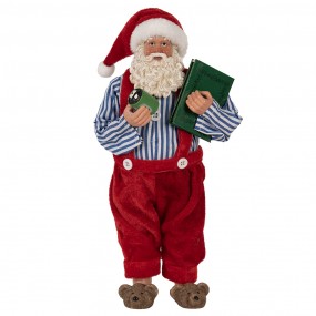 265590 Kerstdecoratie Beeld Kerstman 27 cm Rood Kunstleer Metaal