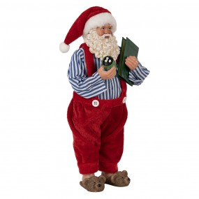 265590 Kerstdecoratie Beeld Kerstman 27 cm Rood Kunstleer Metaal