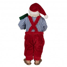 265590 Kerstdecoratie Beeld Kerstman 27 cm Rood Kunstleer Metaal