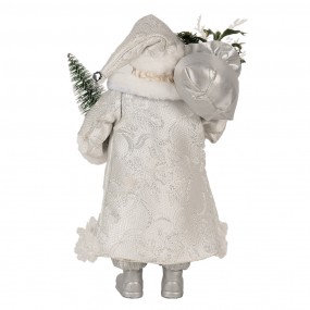 265591 Statuetta decorativa di Natale Babbo Natale  27 cm Bianco Color argento Plastica